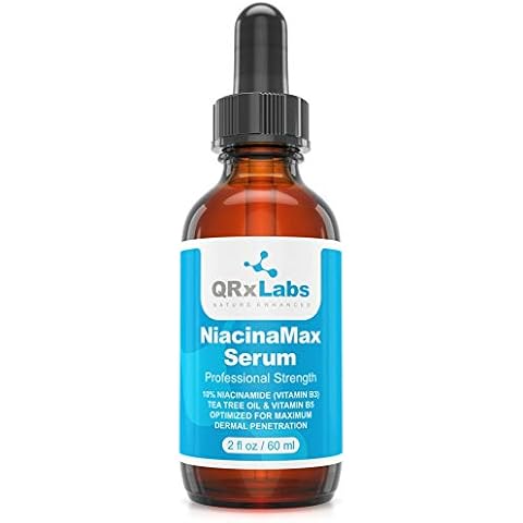 NiacinaMax Serum with 10% Niacinamide (Vitamin B3), Tea Tree Oil, Calendula Extract, Allantoin and Vit. B5 & E – Enhanced Dermal Penetration – Shrinks Pores & Reduces Blemishes on Skin – 2 oz / 60 ml Cover