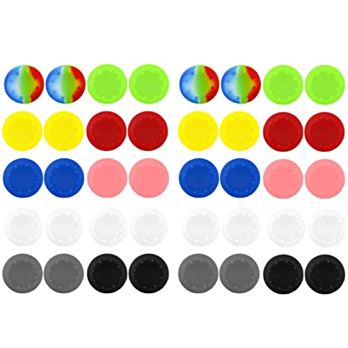 BeautyMood 40 agarres coloridos para el pulgar de silicona, controlador analógico, joystick para el pulgar de silicona, para PS2, PS3, PS4, PS5, Xbox 360, Xbox One, Xbox Series X/S