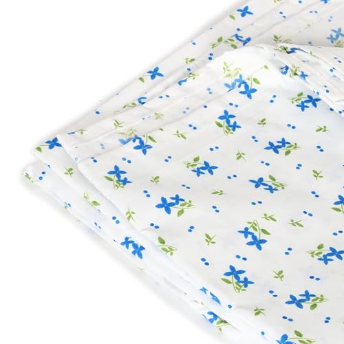 Image of HOUSE FOX Cotton Summer | Single Layer | Thin | Non AC and AC Blanket | Dohar Single Bed Cotton Blankets for Summer | Throw Blanket | Upper Blanket | 152.4 x 228.6 cm (1, Floral Blue, Single)