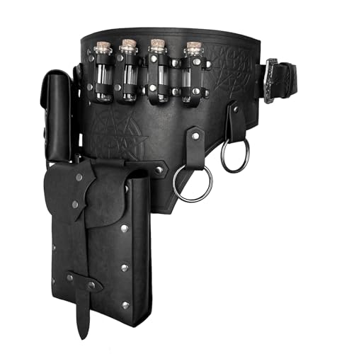 Ceinture porte-potion de sorcier avec sac de ceinture et 4 fioles