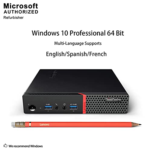 Lenovo Think Center M700 Tiny Desktop Pc, Intel Quad Core I5-6400T 2.2Ghz Up To 2.8G, 16Gb Memory,512Gb Ssd, Wifi, Bt 4.0,Hdmi,Usb 3.0,Dp Port,Windows 10 Pro 64 Bit English/Spanish/French(Renewed) #TOP2