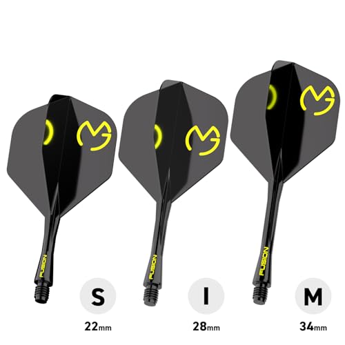Image of Winmau Fusion No.2 Integrated Flight & Shaft System - Lightweight Replacement Set for Steel & Soft Tip Darts - 90-Degree Wing Design Sizes