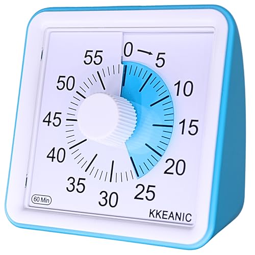 Visual Timer for Kids & Adults - 60-Minute Colorful Countdown Timer with Adjustable Ring Tone & Alarm. for Classroom, Office, Kitchen, Time Management Tool for Teaching (Batteries Included)