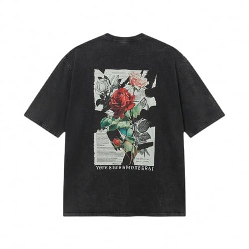T-shirt délavé à manches courtes haut de gamme en coton lourd