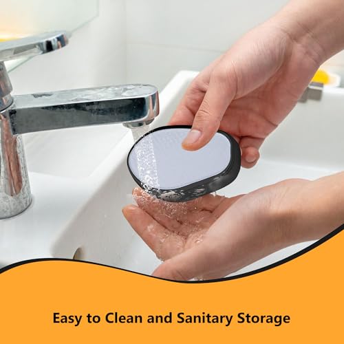 UQQU Nano Glas Fußfeile, Fußschaber zur Entfernung von Hornhaut, Pediküre Fußpuffer für glatte und gesunde Füße, Nanotechnologie für bessere Ergebnisse - Schwarz