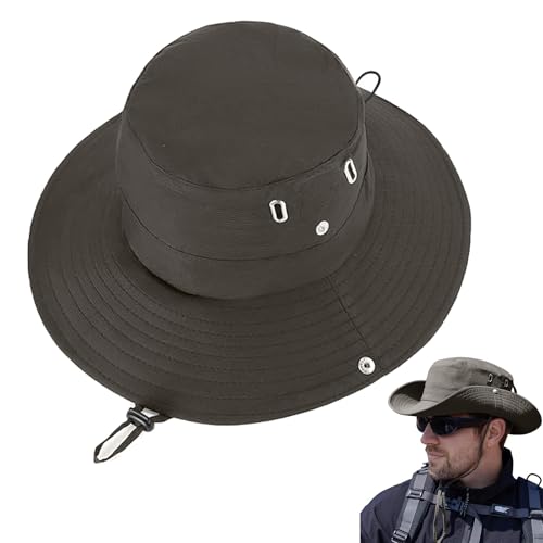 YUZHEDM Chapéu chapéu homem gorro pescador homem bonés e proteção UV malha respirável, sol verão Bucket Hat Trekking caminhadas dobrável montanha protetora UV para acampamento caça, Verde Militar