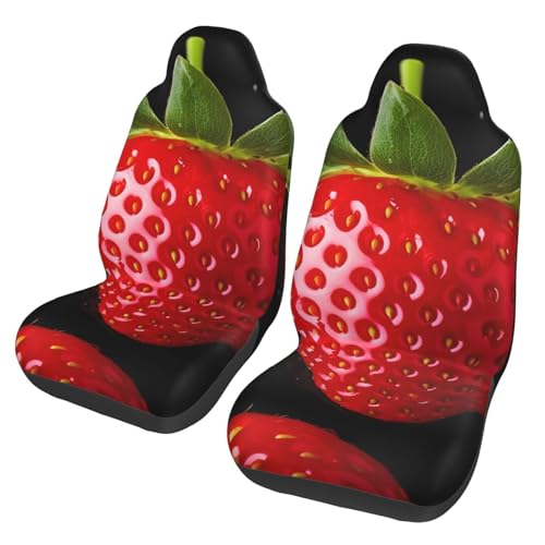 Housses de siège auto universelles imperméables : Lot de 2 protections fraises anti-taches