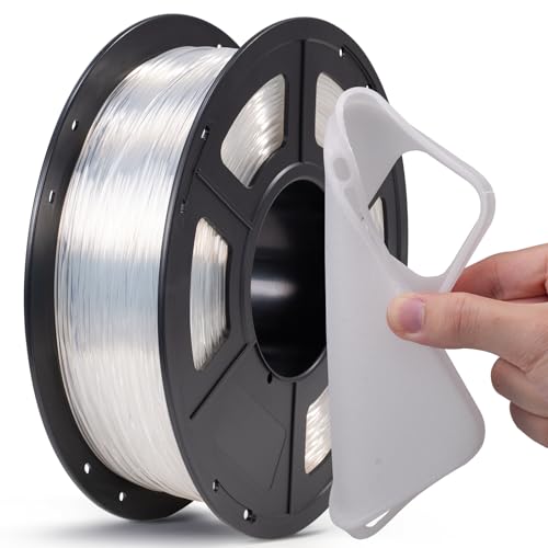 Image of ANYCUBIC TPU Filament 1.75mm, 95A Soft Flexible 3D Printer Filament, Dimensional Accuracy + /- 0.03mm, Print with Most FDM 3D Printers, 1KG Spool, Clear