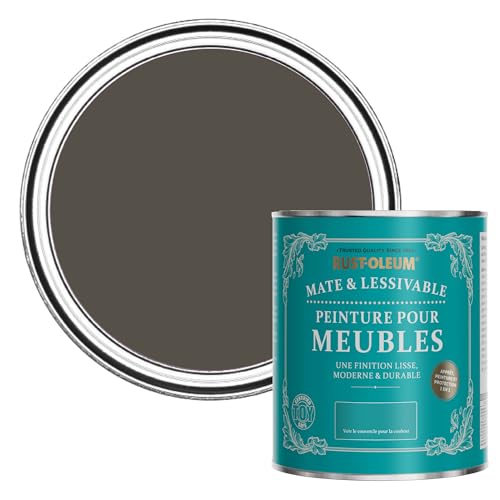 Rust-Oleum Peinture Brune Mate & Lessivable pour Meubles, Finition Mate - Brun Terre 750ml