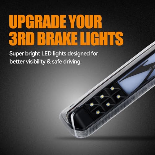 Image of Third 3rd Brake Light LED for 2004 2005 2006 2007 2008 Ford F150, High Mount Rear Brake Lights Assembly for 04-08 F-150, Waterproof Center Cab Cargo Lamp Stop Light (X Style)