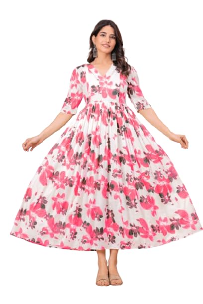 Women's Maternity Rayon Floral Embroidery Feeding Zipper Pregnancy & Nursing Dress-image-48