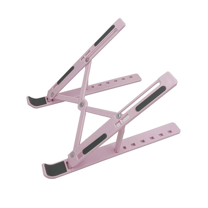 Universal Laptop Stand Adjustable Notebook Holder for MacBook Non-Slip Foldable Cooling Base Bracket Pink