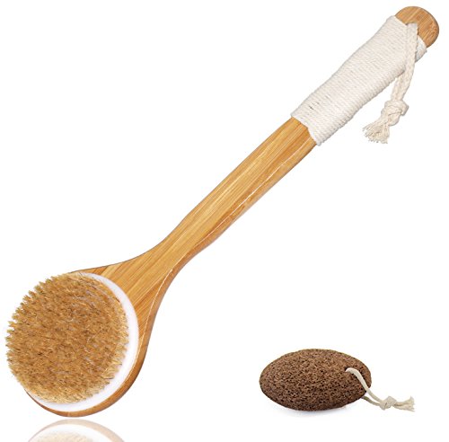 Esup Body Brush Dry Brush Back Scrubber Bath Brush with Long Bamboo Handle for Cellulite and Exfoliating, Perfect Christmas Gifts for Woman and Wen