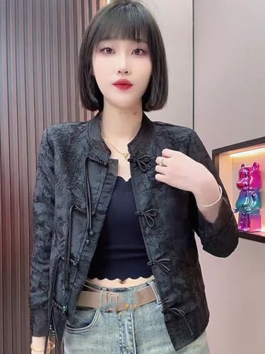 Spring jacket for women with Chinese-style satin and Knot Buttons2