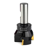 Vista 4 de Molino de extremo indexable con 3 piezas de insertos de carburo TPCN32PDTR Tpg32, diámetro de corte de 2 pulgadas, longitud total de 3-3/4 pulgadas