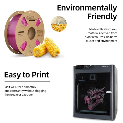 Image of Dual Color Silk PLA 3D Printer Filament 1.75mm, Dual Color 2-in-1 Black-Red Silk Filament 1KG Spool (2.2lbs) Dimensional Accuracy Probability + /- 0.02mm Fits Most FDM 3D Printers, Red-Black