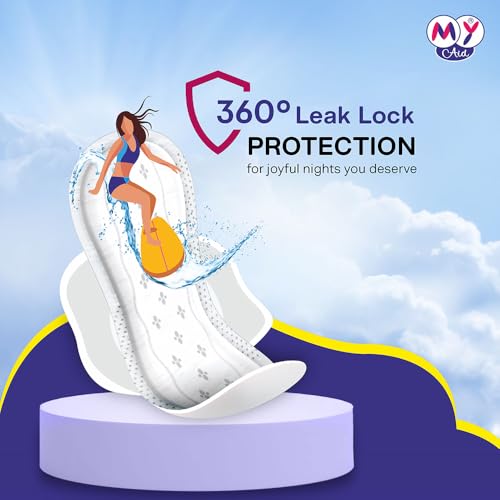 Image of Joyful Sanitary Napkins for Women | Cotton Soft, Super Absorbent, Odour & Rash Free, Leak-Proof Pad for Heavy Flow, Overnight Protection & Travel, Regular, 54 pads, Pack of 3