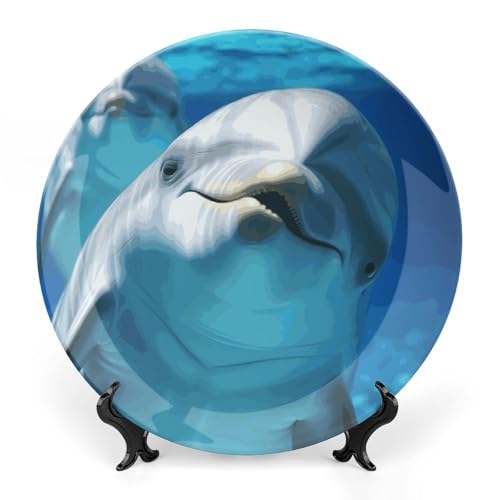 Plato decorativo Dolphin con sonrisa 7 pulgadas miniatura 1