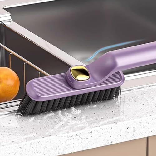 Image of Zapsol Multi-Function Bathroom Cleaning Brush with Hard Bristles | 2-in-1 Floor Scrubber & Rotating Crevice Grout Cleaner Tiles Gap Cleaning Brush 360 Deegree Rotational Function (Combo Brush)