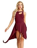 MSemis Women Lyrical Dance Costume Dresses Cutout High Low Skirt Camisole Ballet Leotard Dress...