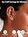 14K Gold Plated Ear Cuff Earrings for Women Non Piercing - Hypoallergenic Ear Cuffs Non Tarnish Clip on Cartilage Earrings Fake Earring Set Trendy Jewelry Classic