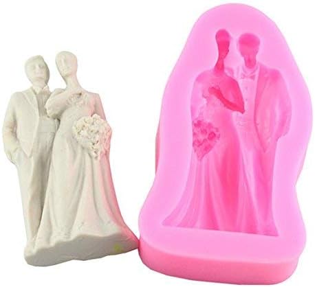IAJ Silicone Valentine Wedding Couple Fondant Chocolate Mould Cake Decoration Tools, Multicolor