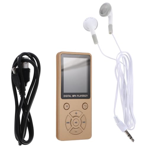 FELTECHELECTR Reproductor de Música Mp4 Portátil Dorado 32 GB y Batería de 180mah, Soporte Formato Amv y Reproducción sin Pérdida para Hacer Ejercicio y Uso Diario