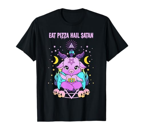 Eat Pizza Hail Satan I Witchcraft Satanic Baphomet Camiseta