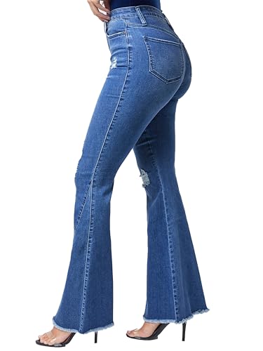 YMI Womens Repreve W/Lycra Gigi HIGH Rise Extreme FIT & Flare, R1642, 5 Blue2