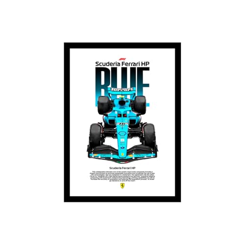 Image of BLINKART Scuderia Ferrari SF-23 CarFramed Posters Gift Items Boys Room Wall Decoration Bedroom Office Studio Synthetic Wood Frame & Acrylic Glass Ready to Hang - 12x8 Inch, (A4 Size) - CAR-257
