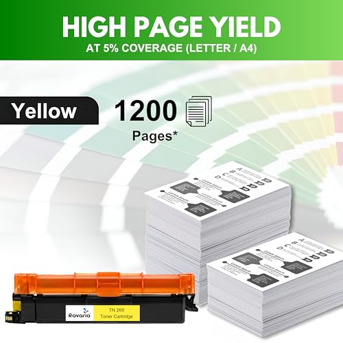 Image of TN 269 Compatible Toner Cartridge for Brother HL L3280CDW HL L3220CDW MFC L3760CDW DCP L3560CDW Printer (TN 269 Yellow Toner Cartridge Pack of 1)