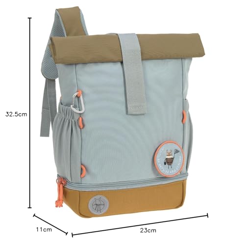 LÄSsig Zaino Per L'asilo Zaino Per Bambini Rolltop Con Cinghia Pettorale Idrorepellente, 11 Litri/ Mini Rolltop Backpack Nature Azzurro - 8