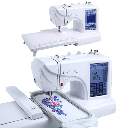 Máquina de coser automática con área de bordado de 4' x 9,2' y pantalla táctil LCD Máquina de bordar eléctrica 210 letras incorporadas y 30 bordes de patrón