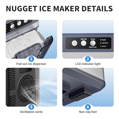Fabricadora de Hielo Nugget de Mostrador 37.5 lbs/24h miniatura 6