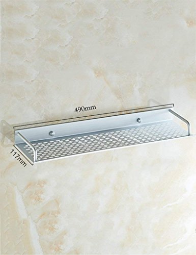 Toallero de baño con bandeja de aluminio para organizar cosméticos