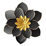 Blueprint Ivy Metal Flower Wall Decor Rustic Floral Sculpture 3D Flower Art Decoration for Living Room Garden Bedroom Dining Room Kitchen (Black)