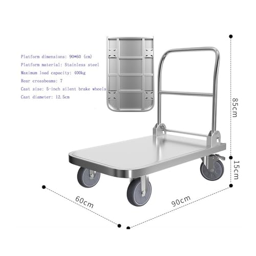 Carretilla de mano con plataforma en acero inoxidable miniatura 2