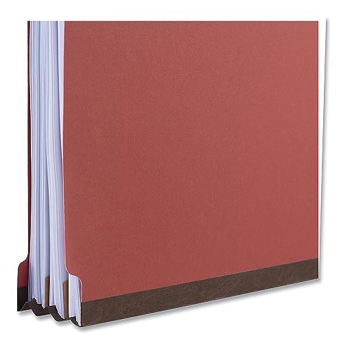 Universal 10213 Pressboard Classification Folders, Legal, Four-Section, Ruby Red, 10/Box #TOP3