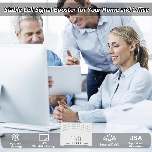 Image of Cell Phone Booster for Home & Multi-Room,Up to 6000 sq ft,Cell Phone Signal Booster for Band 66 /25 /2 /4 /5 /12 /13 /17,Boost 5G 4G Data for All U.S. Carriers FCC Approved