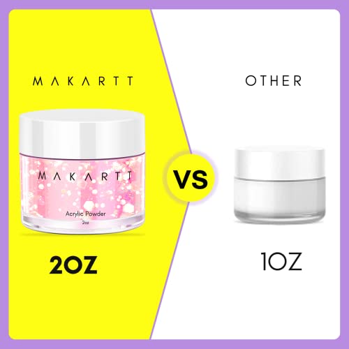 Makartt Acrylic Powder, 2oz Professional Pink Gold Glitter Acrylic Nail Powder, Long-Lasting Nail Powder for Acrylic Nails Extension 3D DIY Art Sculpture Nail Carving French Nail Beginner Women Gifts - Image 6