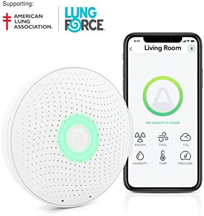 Airthings 2930 Wave Plus - Radon & Air Quality Monitor with CO2, VOC, Air Pressure, Humidity & Temperature Detector