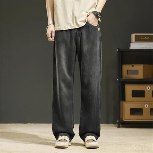 Men's Vintage Jeans Lyocell Straight Soft Loose Denim Trousers Streetwear3