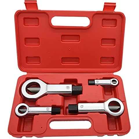 Metal Nut Splitter Cracker, Metal Nut Splitter Breaker Manual Pressure Nut Cracker Remover Extractor Tool, Heavy Duty Nut Splitter Broken Damaged Nut Removal Splitting Tools by KAKO (4 Pack) Cover