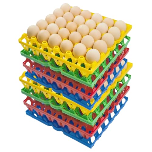 Cajas para huevos apilables y reutilizables en cuatro colores para un transporte seguro