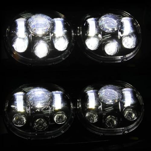 Feux avant double LED moto 5.75 pouces avec faisceau Angel Eye - 2