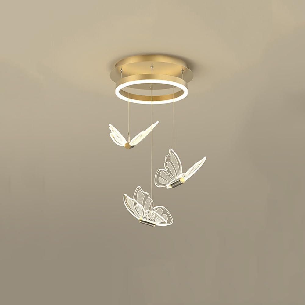 Suspension LED papillon luminaire design pour habiller un grand escalier ou une salle à manger