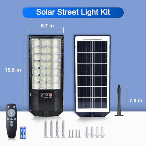 Sinpbw Solar Commercial Street and Area Lighting Fixture, Outdoor LED Security Lamp for Parking Lots, Roads, Pathways 6 Packs - image 2