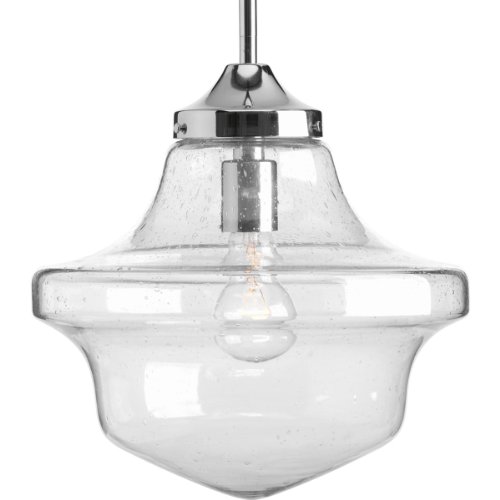 Progress Lighting P5138-15 1-Light Globe Pendant with Clear Light Seeded Glass