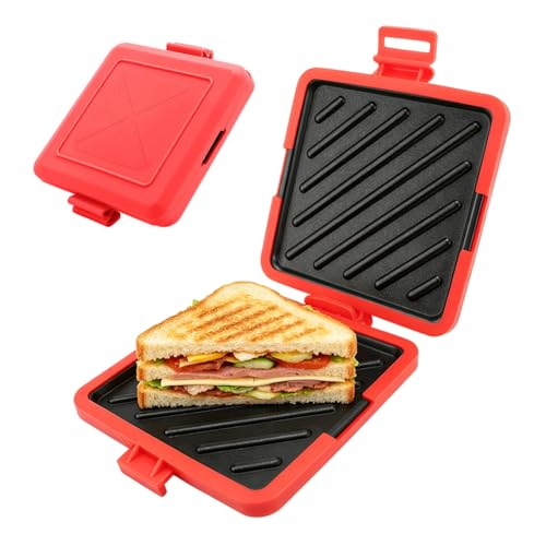 Gohytal Sandwichera Silicona Sandwichera para Microondas, Antiadherente, Sandwichera Panini, Panini Panini, Parrilla de Placas para Panini Sandwich Panini Grillen
