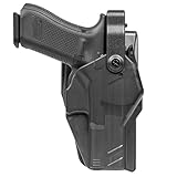 Alien Gear Rapid Force Duty Holster - Mid Ride Slide for The Glock 19/19X/17/31/32/38/45, and Glock-22/23 - Right Hand - Matte Black - No Light - Level 3 Retention - No Hood - Static Connection
